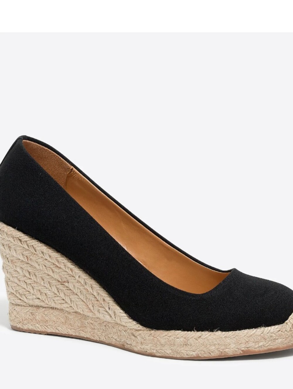 Jcrew Black Espadrille Wedge Pumps